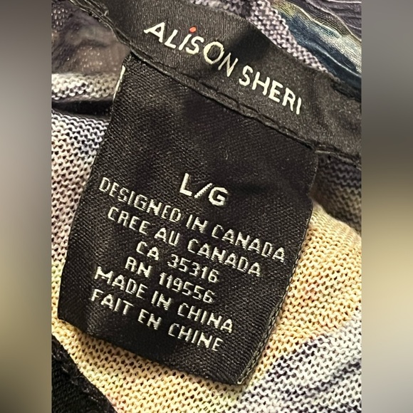 Alison Sheri Open front top with crochet backdrop multi colorful Sz L Women - Picture 7 of 9